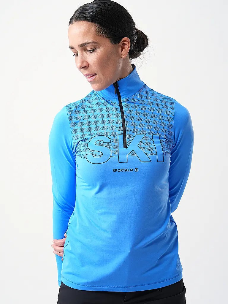 SPORTALM | Zipshirt de sous-vêtement pour femmes avec imprimé métallisé original |