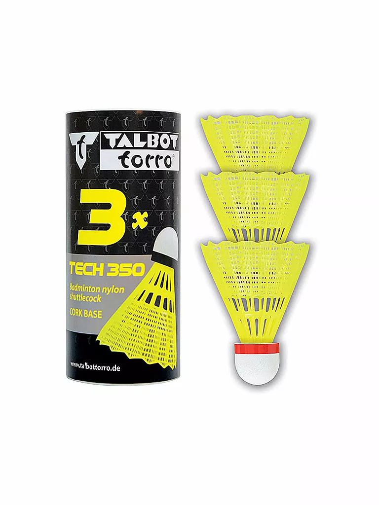 TALBOT TORRO | Badmintonbälle Tech 350, boîte de 3 | Jaune