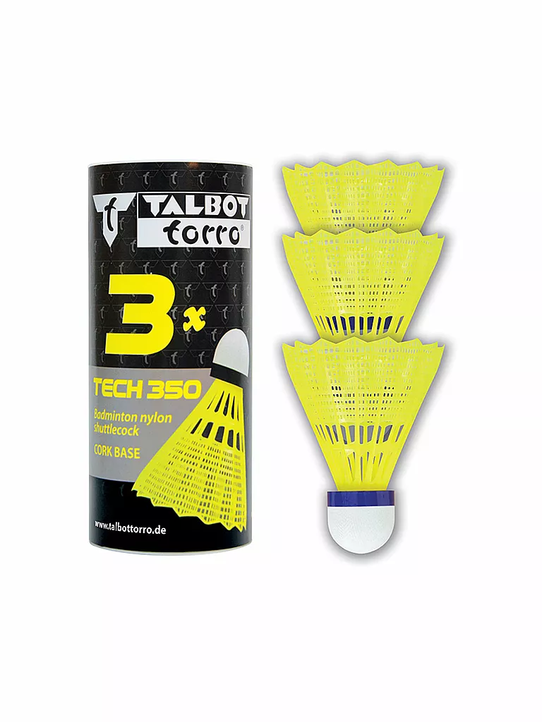 TALBOT TORRO | Badmintonbälle Tech 350, boîte de 3 | Jaune
