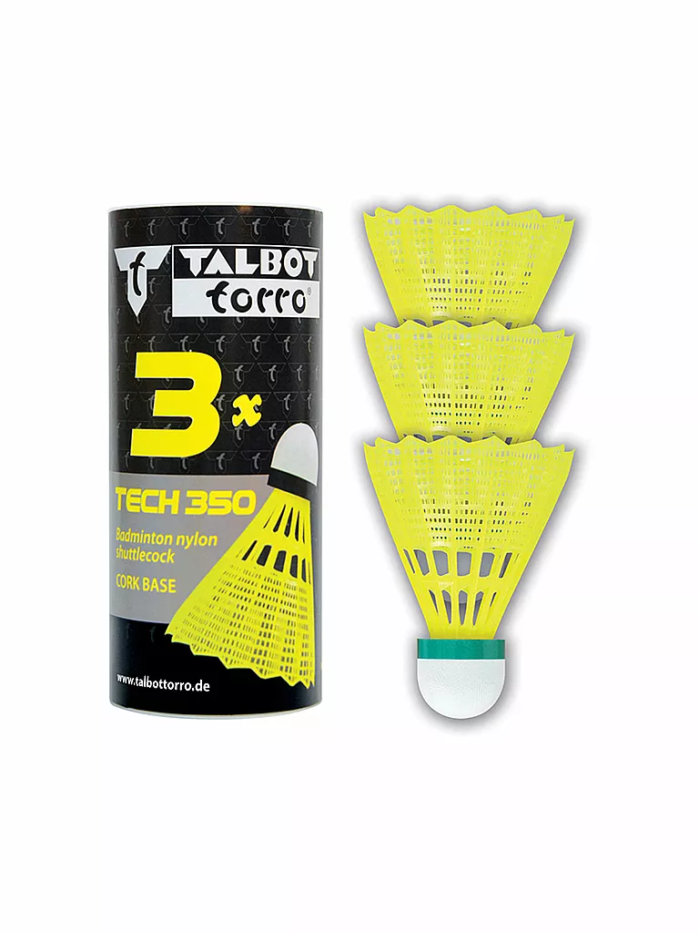 TALBOT TORRO | Volants de badminton Tech 350, boîte de 3 | Jaune