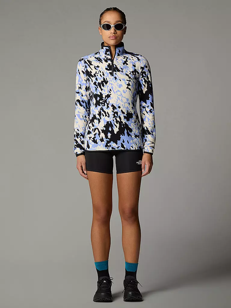 THE NORTH FACE | Zipshirt Femme en Polaire Glacier Imprimé | Bleu clair
