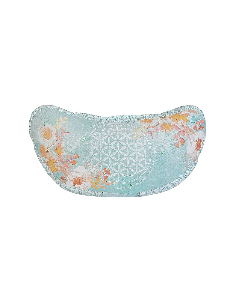 THE SPIRIT OF OM | Coussin de méditation demi-lune jade/orange | Multicolore