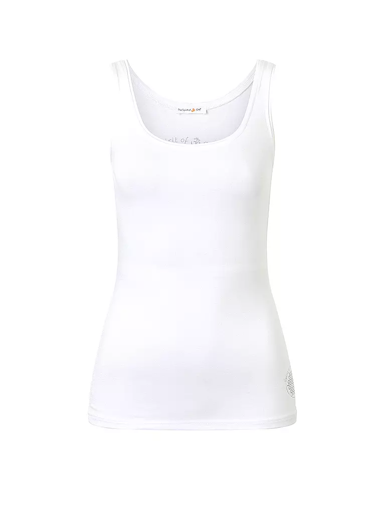 THE SPIRIT OF OM | Débardeur de yoga en bambou pour femmes | Blanc