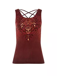 THE SPIRIT OF OM | Débardeur de yoga Shakti pour femmes | Rouge foncé