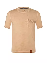 THE SPIRIT OF OM | Herren Yogashirt Mountain mit Tasche | Marron clair