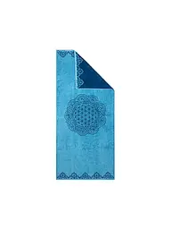 THE SPIRIT OF OM | Serviette de bain Happy Flower of Life émeraude/bleu océan | Bleu