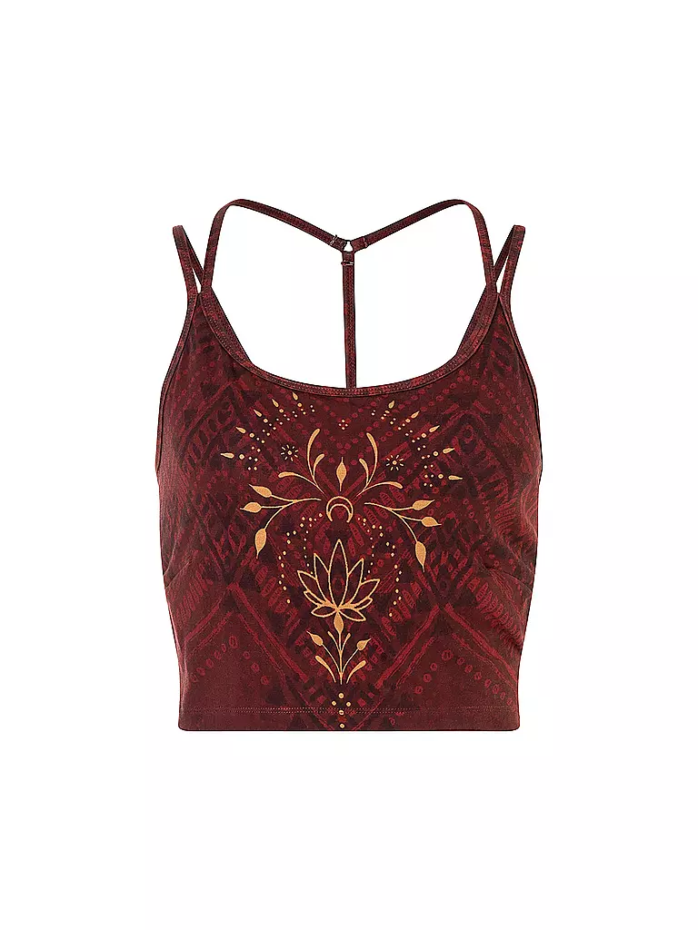 THE SPIRIT OF OM | Soutien-gorge de yoga Shakti pour femmes | Rouge foncé