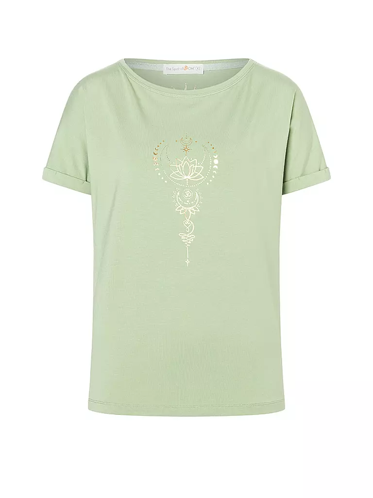 THE SPIRIT OF OM | T-shirt de yoga pour femmes Eka Padma | Vert clair