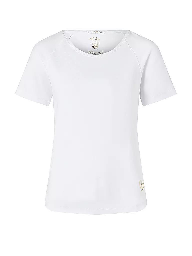 THE SPIRIT OF OM | T-shirt de yoga raglan OM cœur pour femmes | Blanc