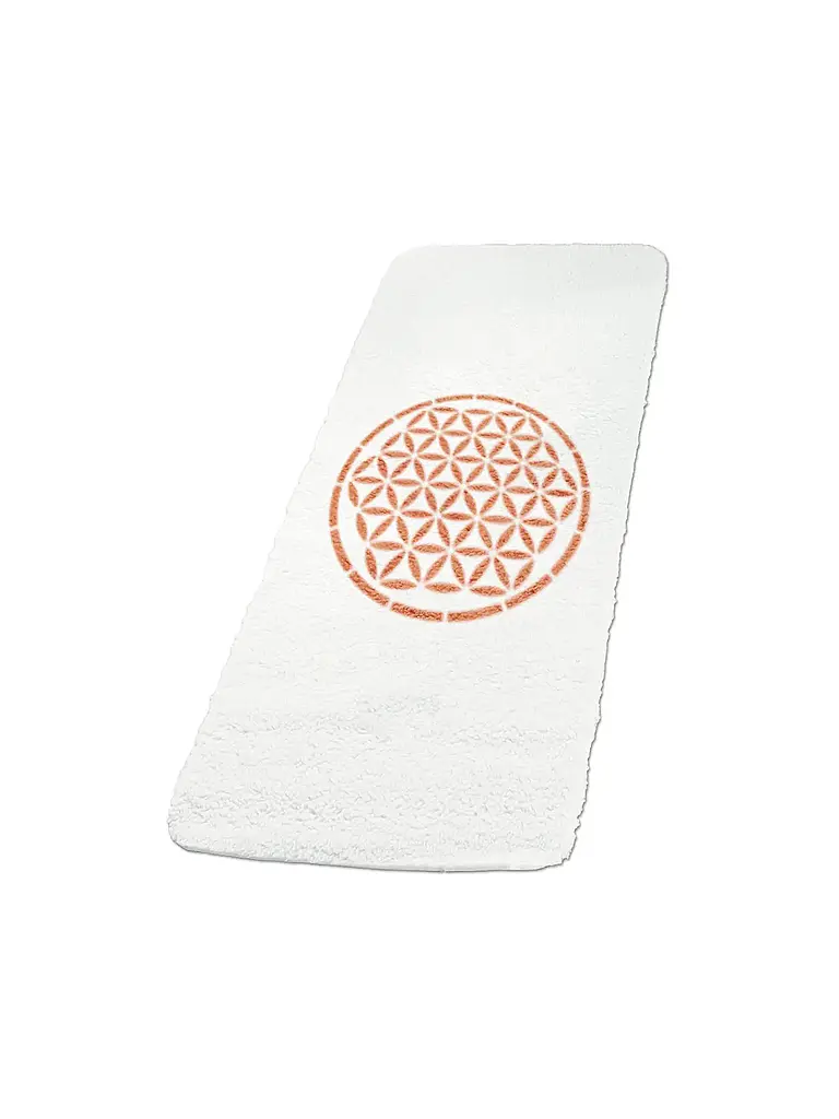 THE SPIRIT OF OM | Tapis de yoga motif fleur de vie rempli | Crème