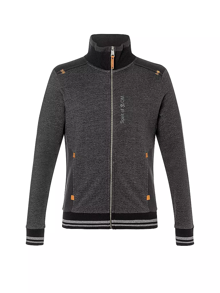 THE SPIRIT OF OM | Veste de survêtement de yoga pour hommes avec col montant | Noir