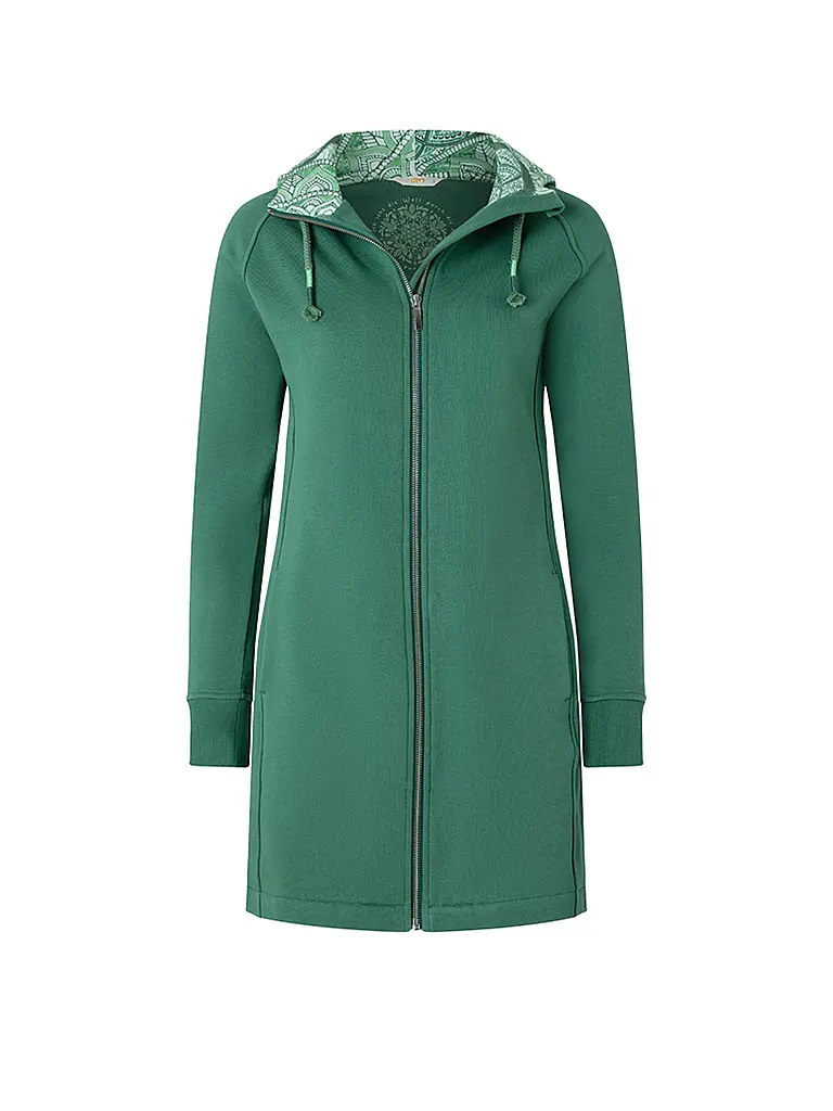 THE SPIRIT OF OM | Veste de yoga longue Bala Karuna pour femmes | Vert foncé
