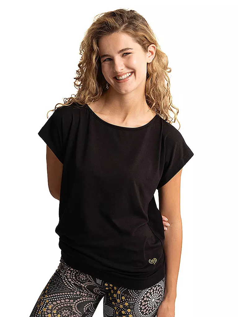THE SPIRIT OF OM | Yogashirt Jangama pour femmes | Noir