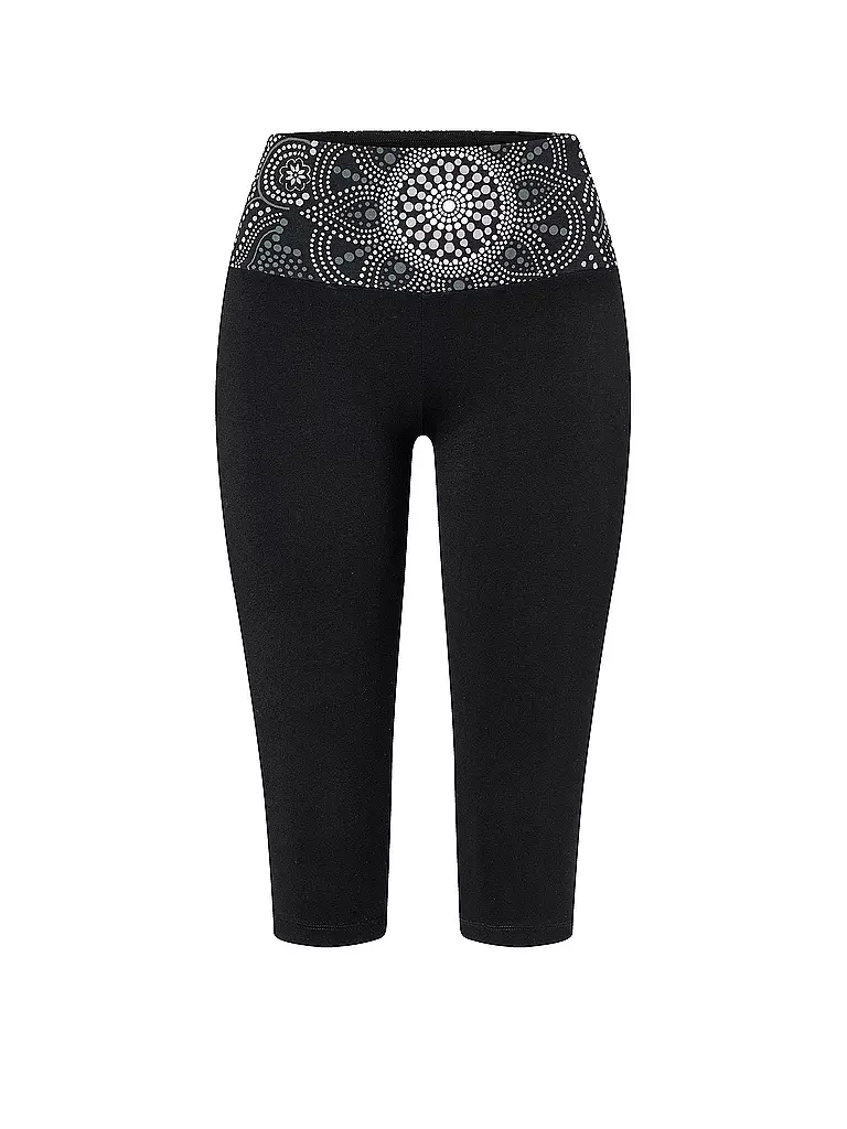THE SPIRIT OF OM | Yogatight Capri Madhya 3/4 pour femmes | Noir