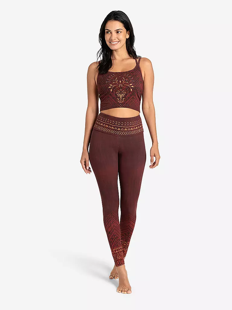 THE SPIRIT OF OM | Yogatight Shakti pour femmes | Rouge foncé