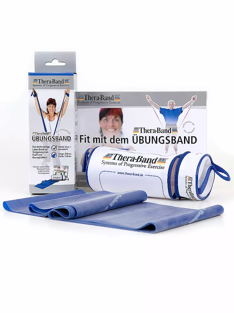 THERA-BAND | Thera-Band avec Zipbox 2,5 m extra fort | Bleu