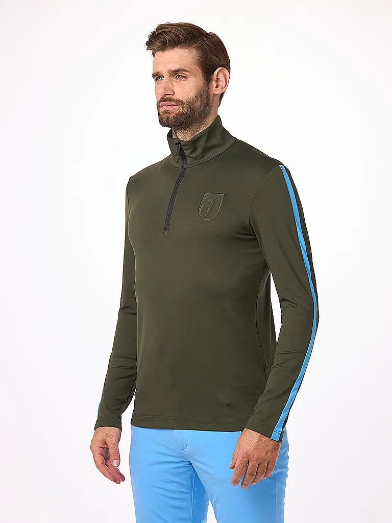 TONI SAILER | Sous-pull zippé Giorgio pour homme | Vert foncé