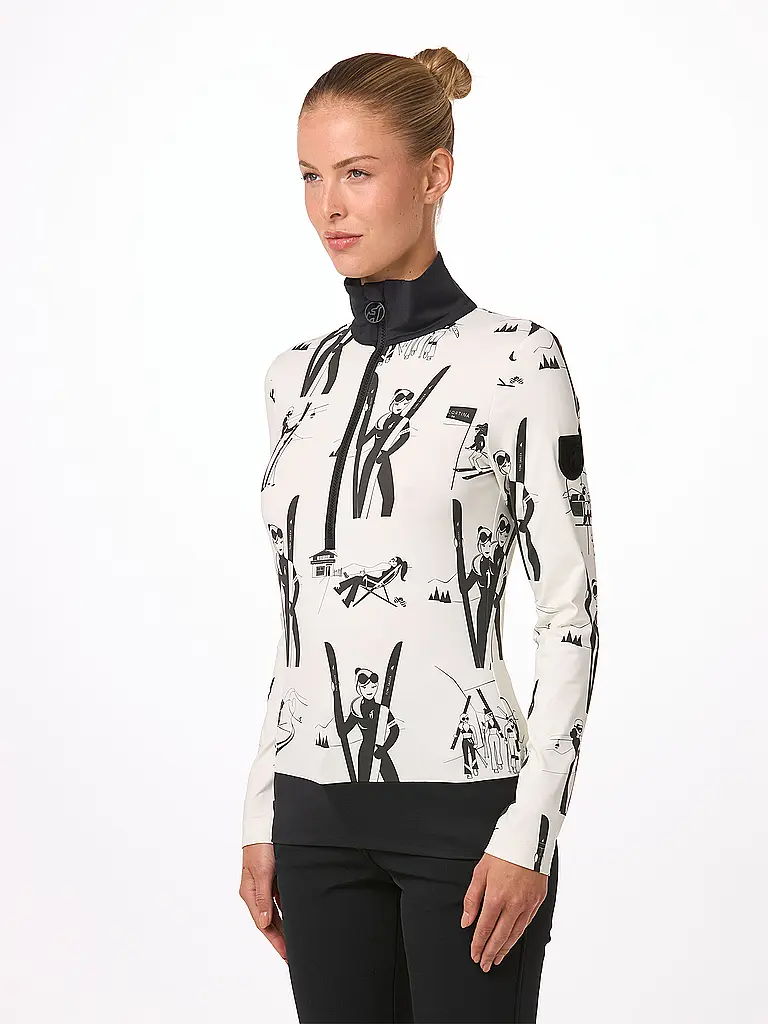 TONI SAILER | Sous-pull zippé pour femme Wieka Print | Blanc
