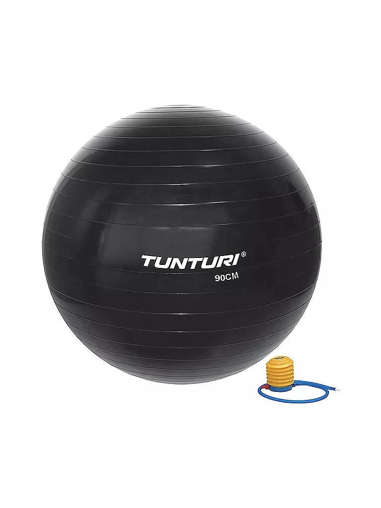 TUNTURI | Ballon de gymnastique 90 cm avec pompe | Noir