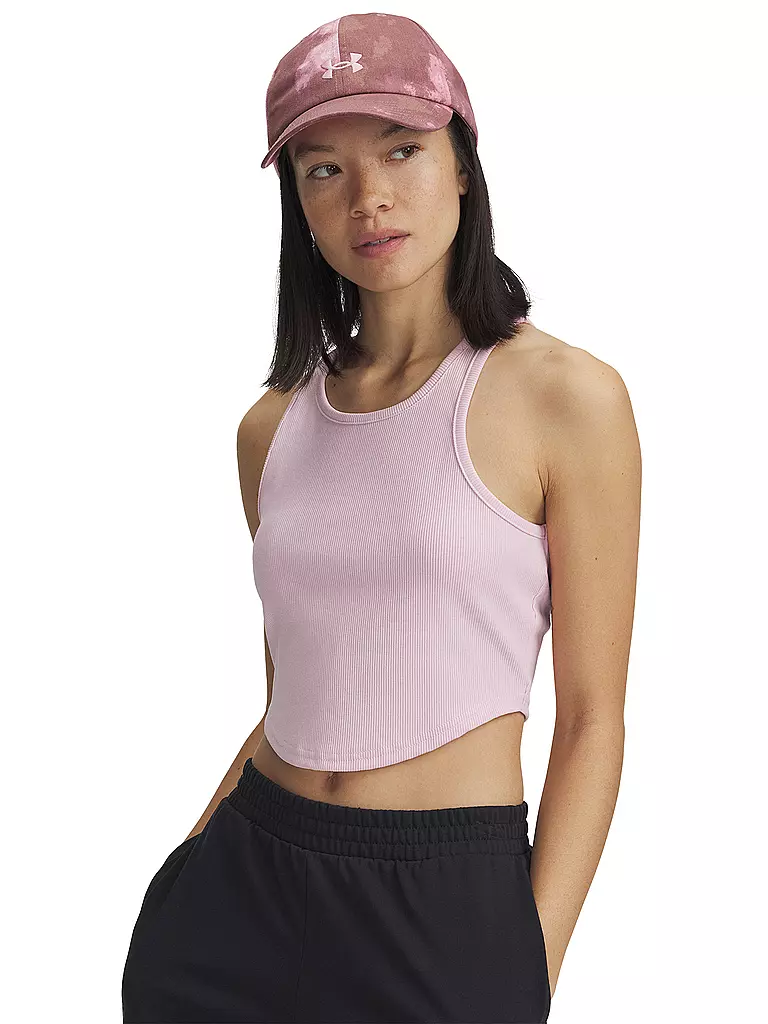 UNDER ARMOUR | Débardeur court côtelé UA Rival pour femme | Rose