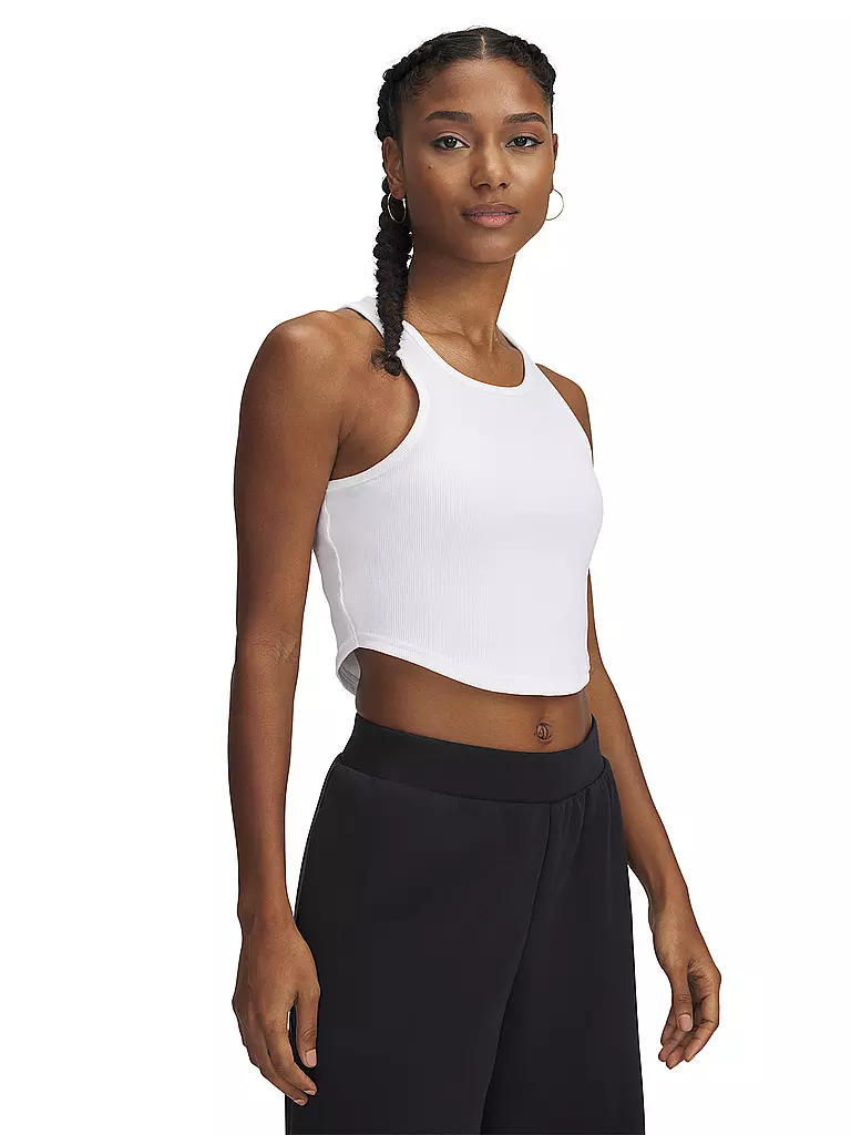 UNDER ARMOUR | Débardeur Femme UA Rival RIB Crop | Blanc
