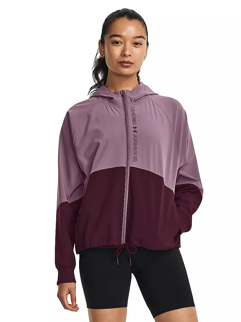 UNDER ARMOUR | Damen Fitnessjacke UA Jacke aus Webstoff mit durchgehendem Zip | Lilas