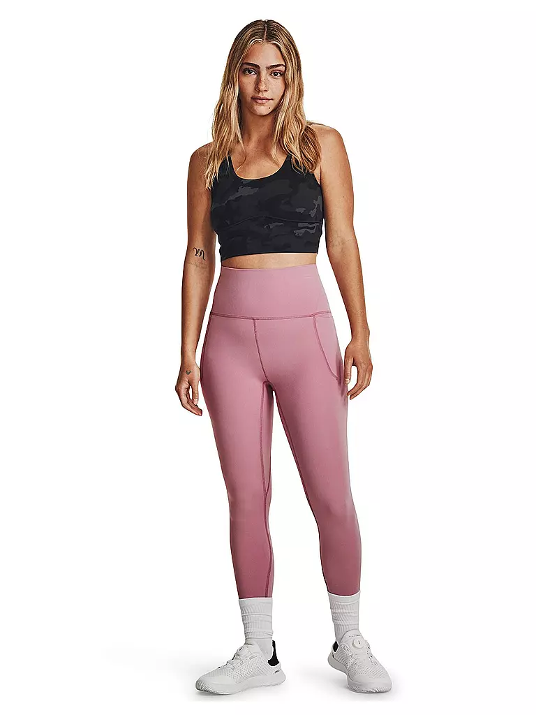 UNDER ARMOUR | Damen Fitnesstank  UA Meridian Fitted Printed Crop | Noir