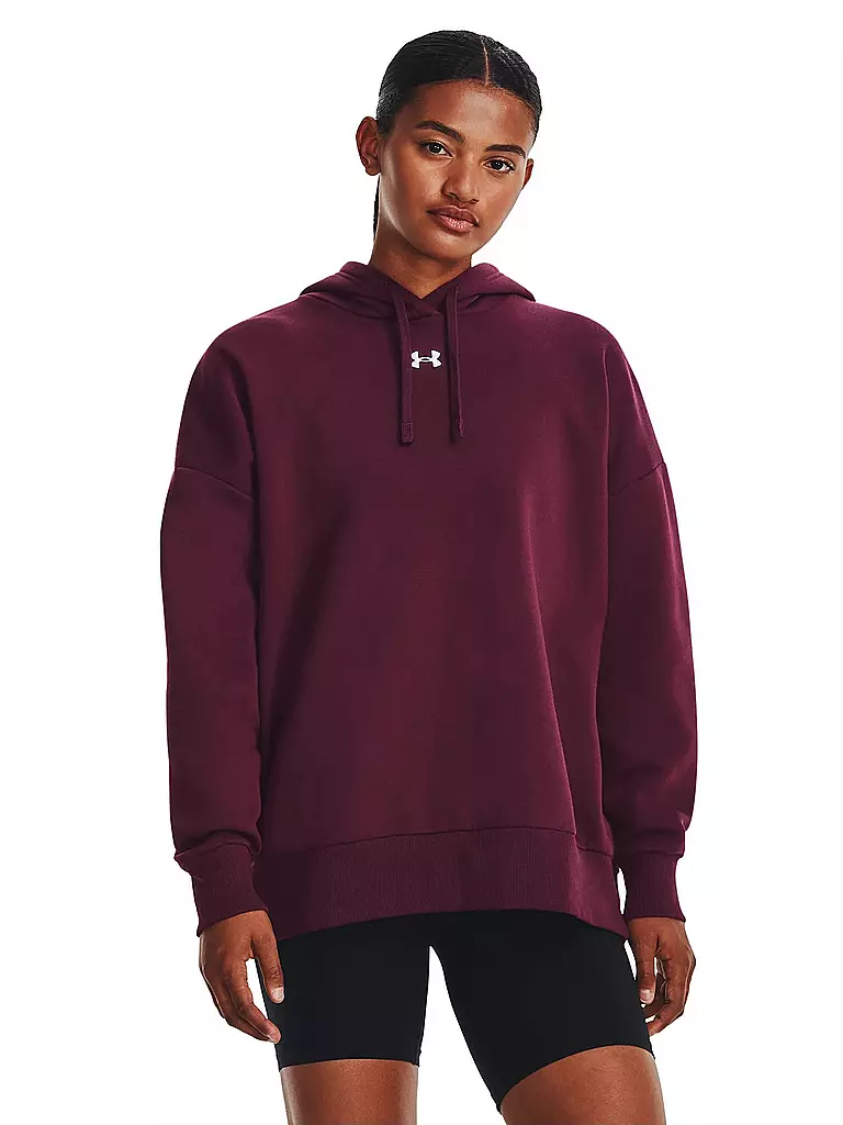 UNDER ARMOUR | Damen Hoodie UA Rival Fleece Oversized  | Rouge foncé