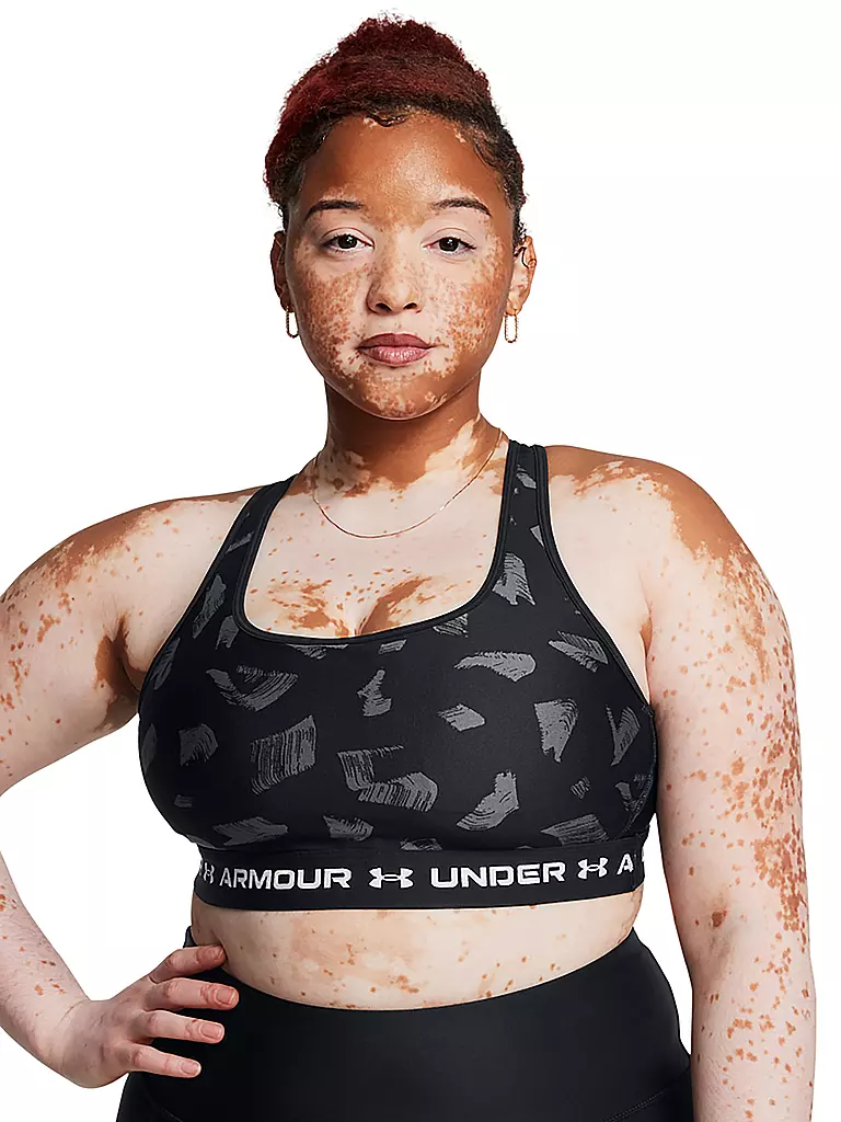 UNDER ARMOUR | Damen Sport-BH Armour® Mid Crossback Print Medium Support | Noir