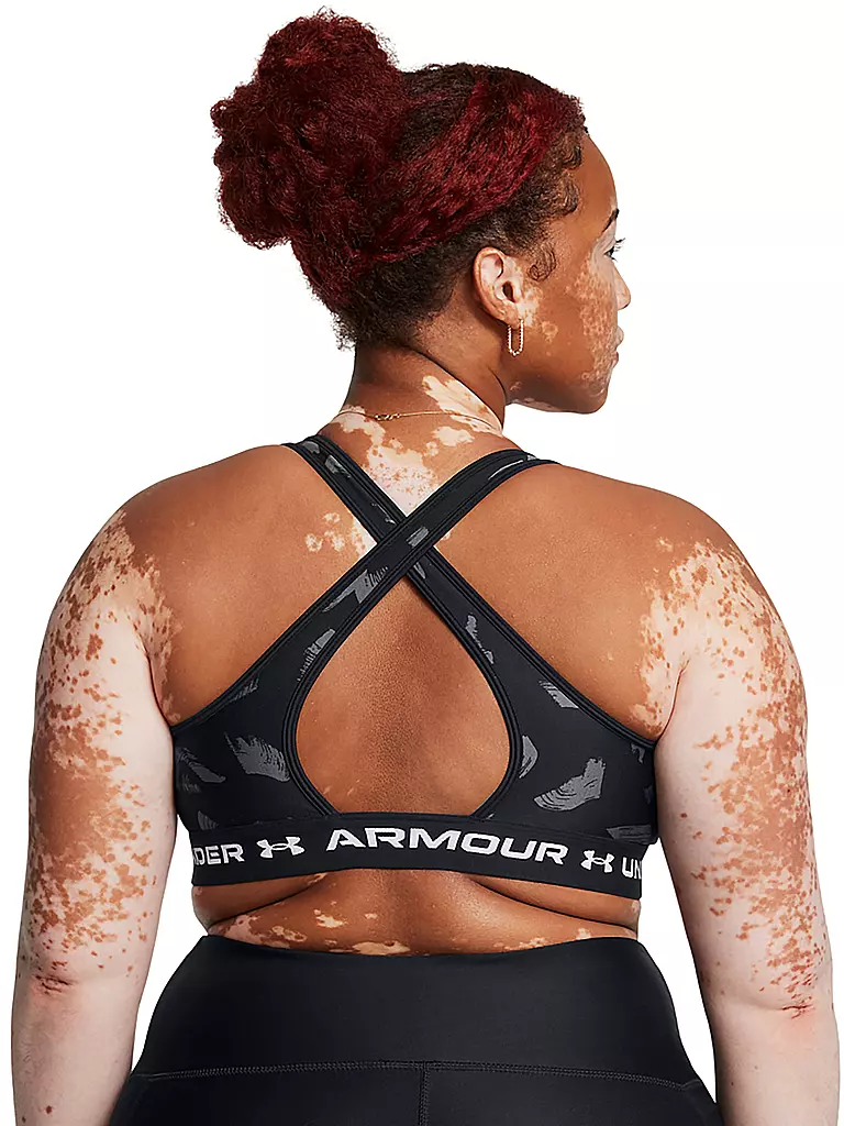 UNDER ARMOUR | Damen Sport-BH Armour® Mid Crossback Print Medium Support | Noir