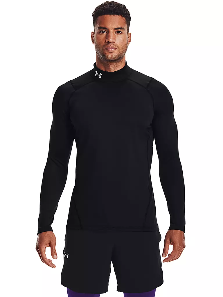 UNDER ARMOUR | Herren Fitnessshirt ColdGear® Fitted Mock | Noir