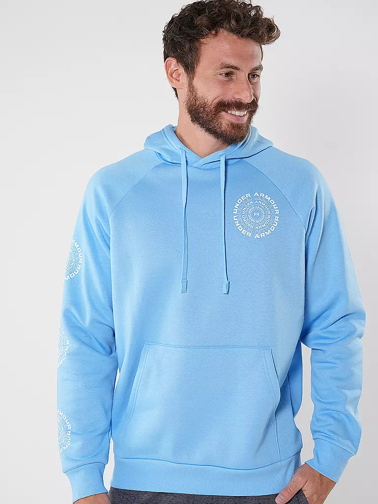 UNDER ARMOUR | Hoodie homme UA Rival Fleece High Brand Read Logo | Bleu clair