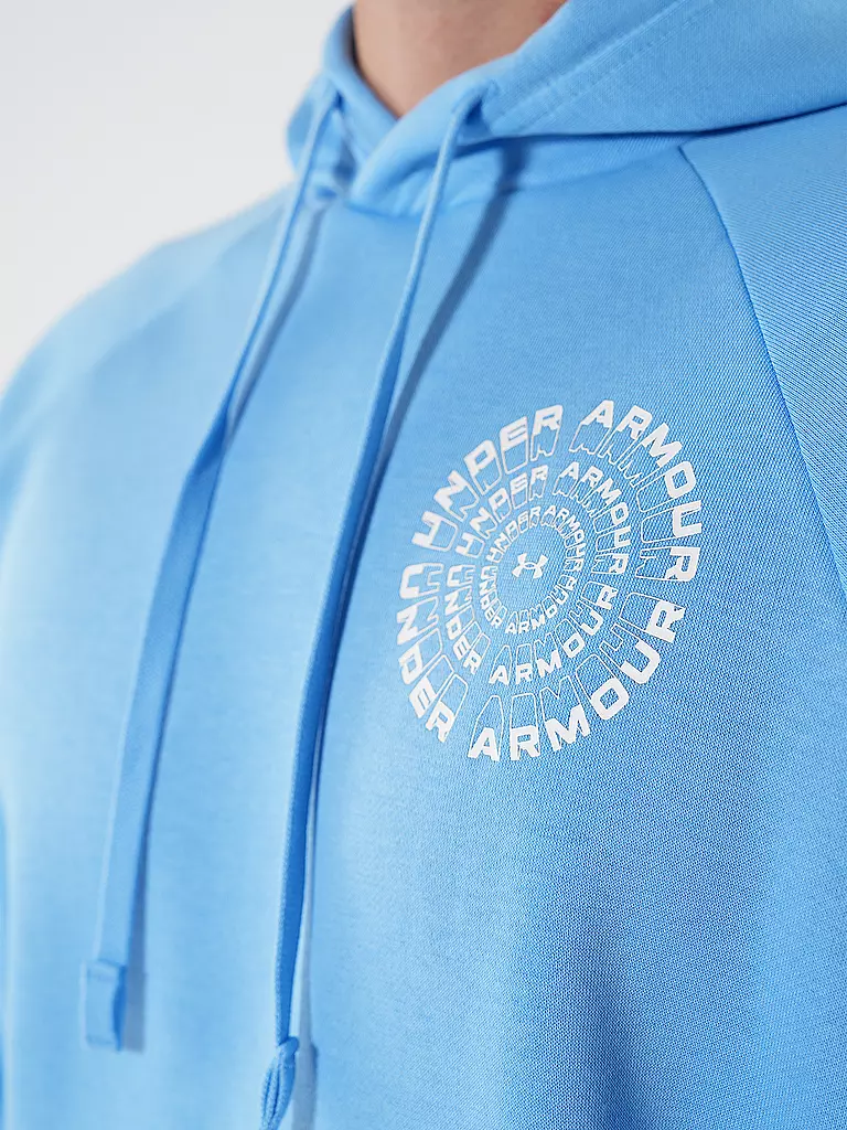 UNDER ARMOUR | Hoodie homme UA Rival Fleece High Brand Read Logo | Bleu clair