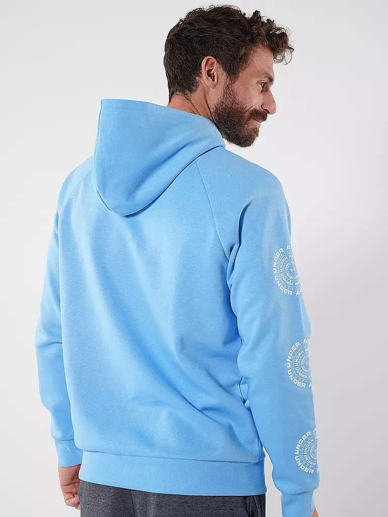UNDER ARMOUR | Hoodie homme UA Rival Fleece High Brand Read Logo | Bleu clair