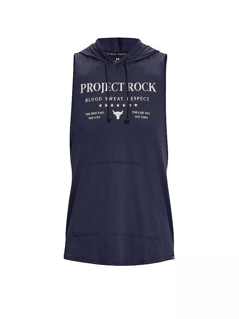 UNDER ARMOUR | Hoodie sans manches Project Rock pour homme | Bleu foncé