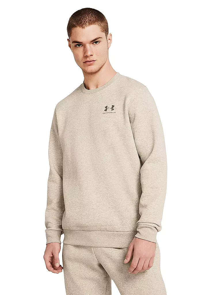 UNDER ARMOUR | Sweat-shirt homme UA Essential Fleece Crewneck | Camel