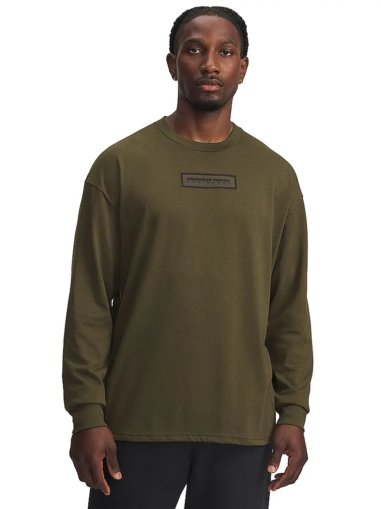 UNDER ARMOUR | Sweat-shirt Homme UA The Rock LS Q4 ST | Olive