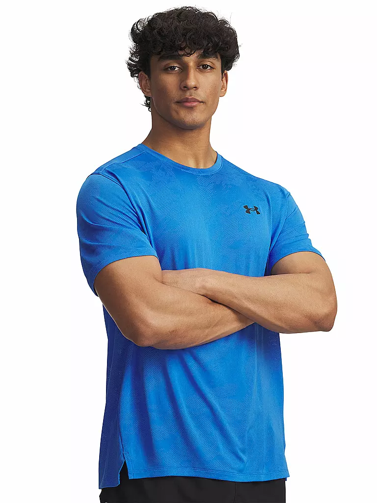 UNDER ARMOUR | T-shirt de fitness homme UA TechTM Vent Jacquard | Bleu