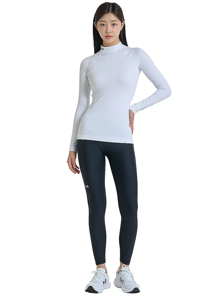 UNDER ARMOUR | T-shirt de fitness pour femme ColdGear® Authentics à col montant | Blanc