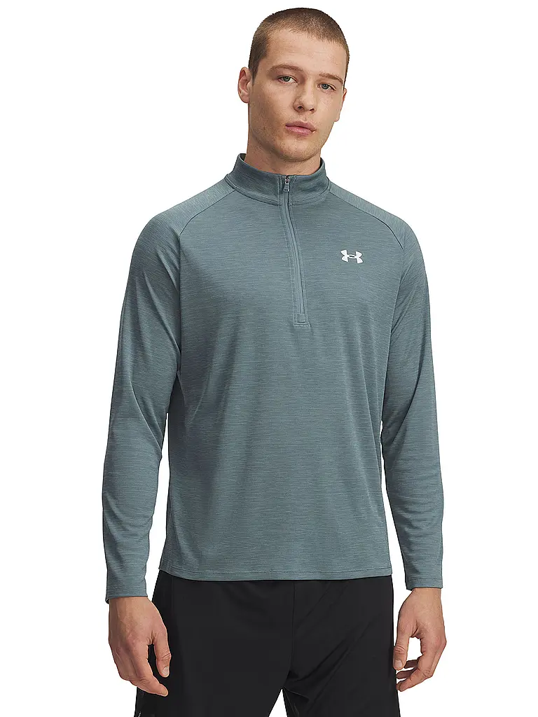 UNDER ARMOUR | T-shirt de fitness pour homme UA Tech™ Textured ½ Zip | Pétrole