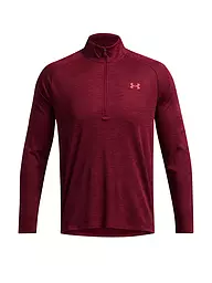 UNDER ARMOUR | T-shirt de fitness texturé UA Tech™ ½ zip pour homme | Rouge foncé