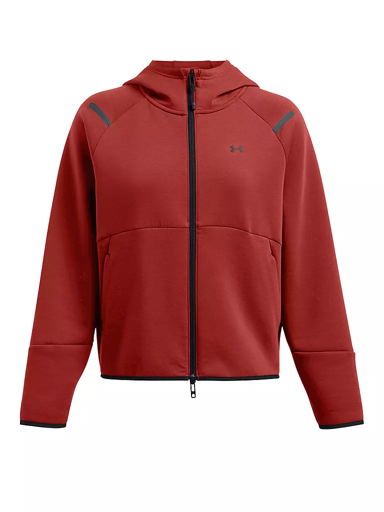 UNDER ARMOUR | Veste à capuche zippée intégrale UA Unstoppable Fleece pour femme | Rouge foncé