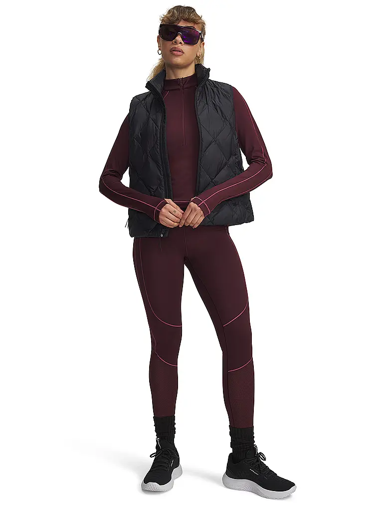 UNDER ARMOUR | Zipshirt de fitness ColdGear® pour femme | Rouge foncé