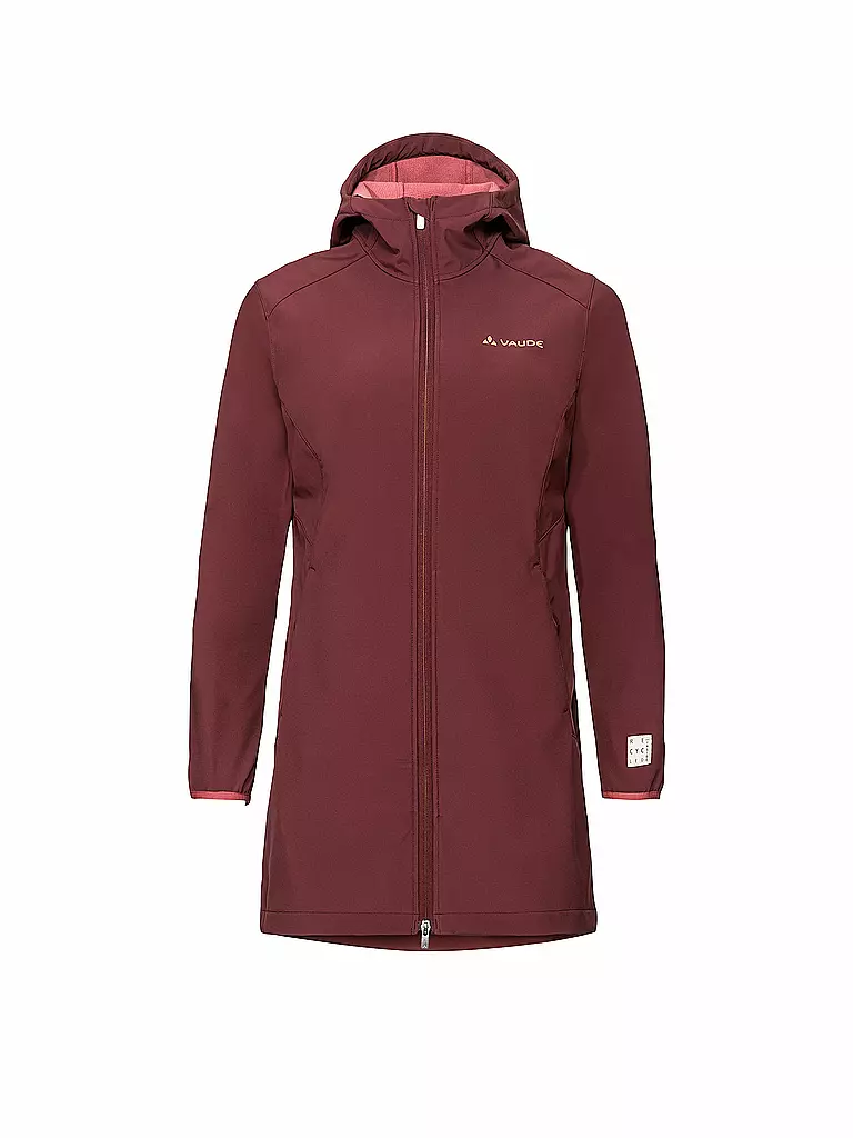 VAUDE | Damen Softshellparka Moena  warm Hoodie | Rouge foncé