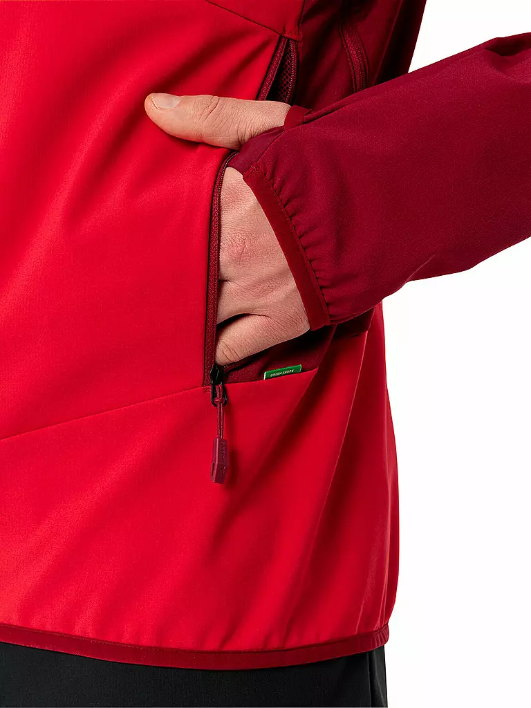 VAUDE | Herren Softshelljacke Larice  Hoodie | Rouge foncé