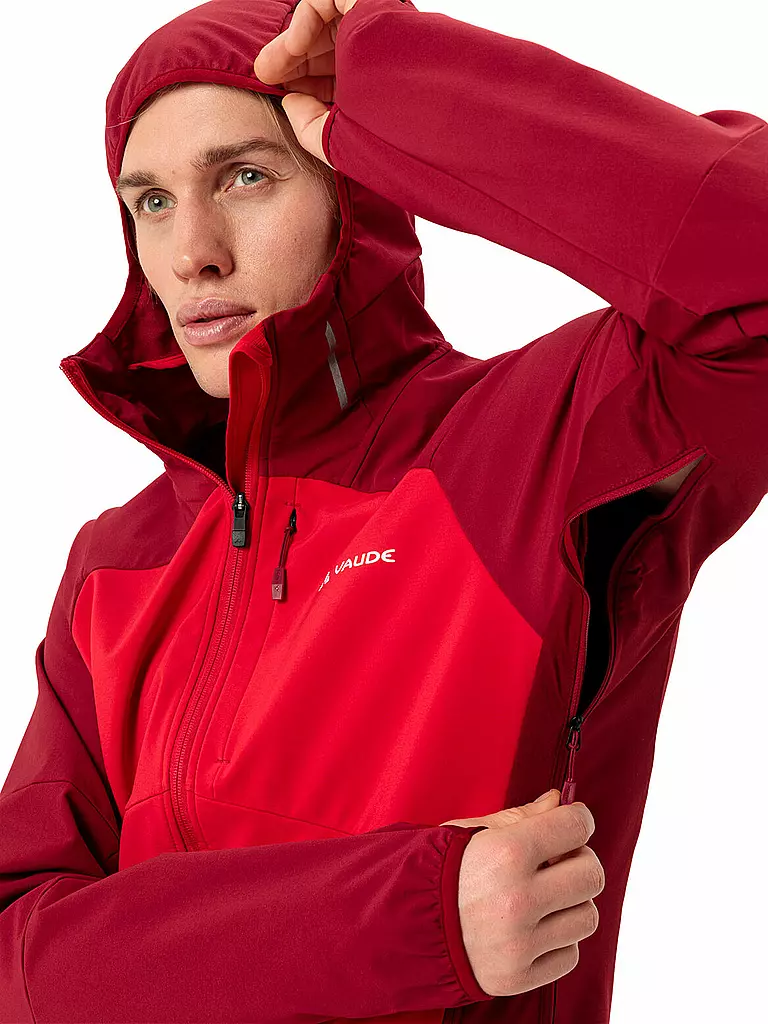 VAUDE | Herren Softshelljacke Larice  Hoodie | Rouge foncé