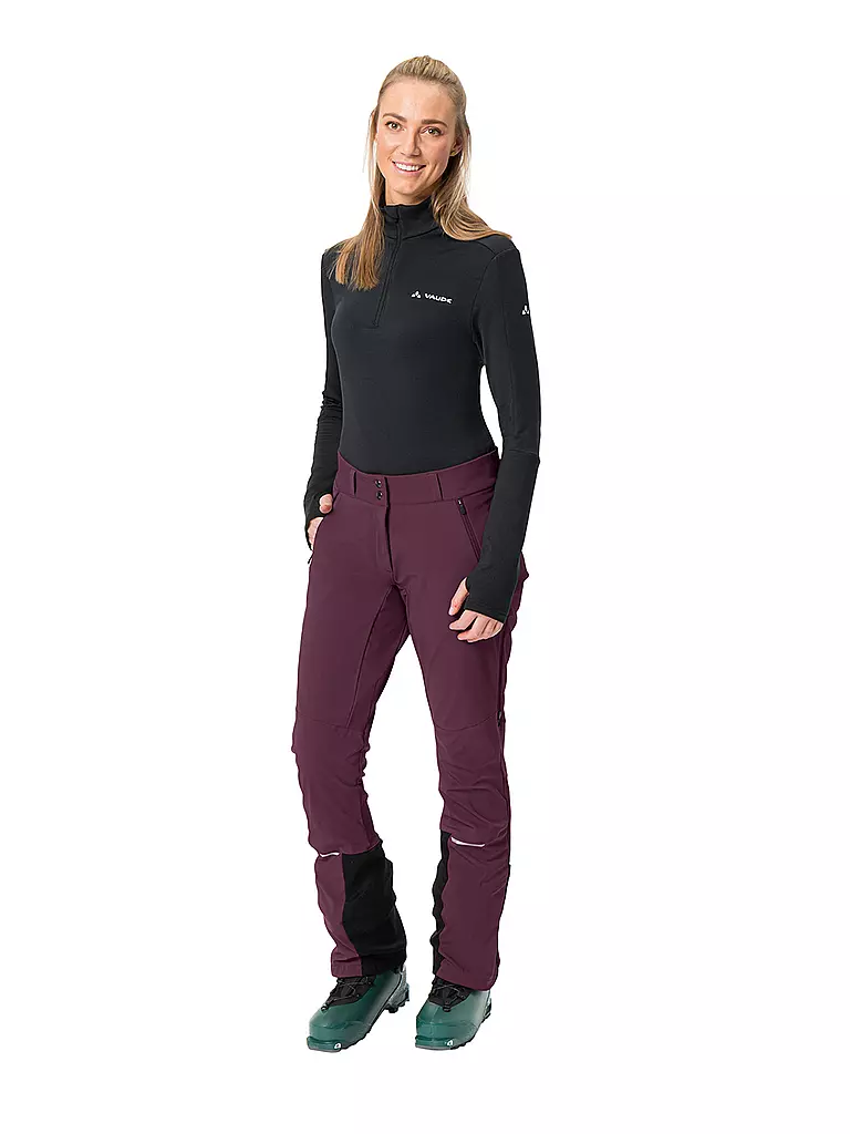 VAUDE | Pantalon softshell de randonnée Larice pour femmes | Rouge foncé