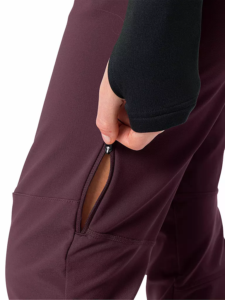 VAUDE | Pantalon softshell de randonnée Larice pour femmes | Rouge foncé