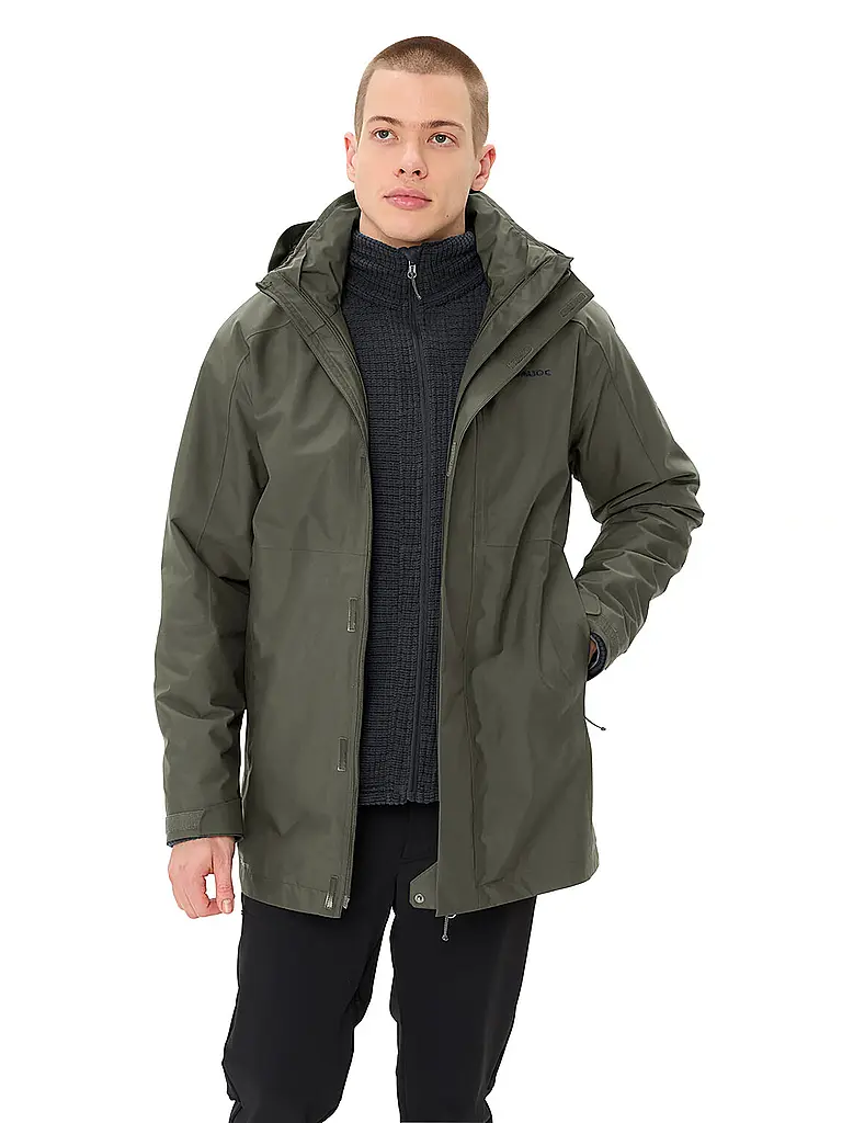 VAUDE | Parka d'hiver pour homme Idris IV 3en1 à capuche | Vert foncé