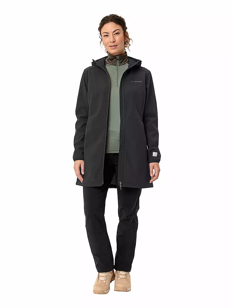 VAUDE | Parka softshell chaud à capuche Moena pour femmes | Noir